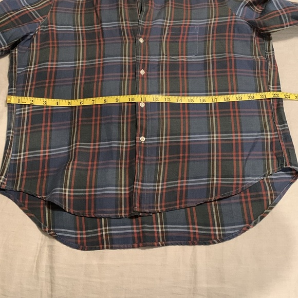 Frank & Eileen Women’s Barry Blue & Orange Plaid Blouse Size Medium Made in USA - Picture 15 of 15
